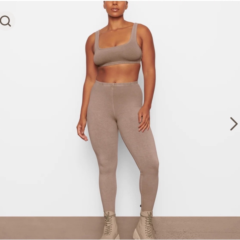 SKIMS Taupe Leggings and Bralette Set